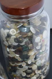 Glass Jar / Filled With Assorted Buttons / Tall Round Jar ...