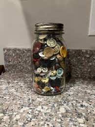 Vintage Ball Mason Jar Full of Miscellaneous Buttons - Etsy
