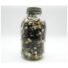 Vintage Jar of Approx 2000 Buttons in Various Colors Sizes ...