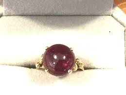 ESTATE 14K Vintage 1940's Red Ruby Cabochon Ring Size 6 | eBay
