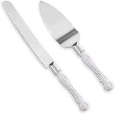 White Cake Knife and Server Set Server & Knife Set of 2 with ...