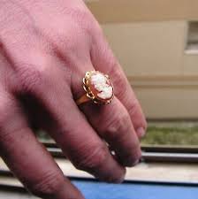 Gems en Vogue Carved woman sculptu Cameo Ring s7,5 M ...