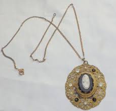 M.I.W. GERMANY VINTAGE CAMEO PENDANT/NECKLACE W, ANGEL SKIN ...