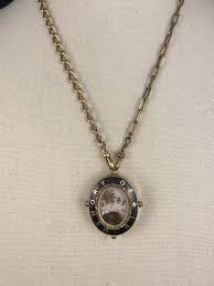 Spectacular Mourning Pendant Hanging from Antique Chains ...