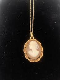 Vintage Gold Filled Carved Shell Cameo Necklace 1/20 12K GF ...