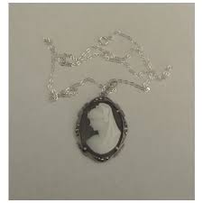 Lovely Vintage 800 Silver Marcasite Cameo Pendant and Chain. For Sale at Ruby Lane