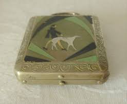 Stunning Rare Art Deco Compact From EBM Co. - Flapper Lady Walking a Borzoi Dog - Etsy UK