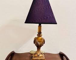 Vintage 1970s Gold Table Lamp <> Gold Colored Table Lamp <> Mid Century Modern <> Unusual Black Square Shade <> EXCELLENT CONDITION - Etsy