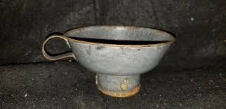 VINTAGE PRIMITIVE GRANITEWARE FRUIT JELLY CANNING JAR FUNNEL ...