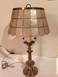 Beautiful Vintage Brass Table Lamp with Capiz Shell Shade and earring – Vintage Modern Revival
