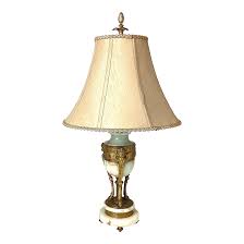 French Gilt Bronze and Onyx Table Lamp | Chairish