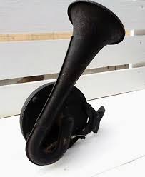 Classic Soviet horn. Car horn on a vintage car. Vintage bell ...