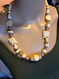 Vintage Elephant Ivory Looking Necklace - Etsy