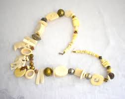 1970s/80s Bead and Brass Necklace - Etsy