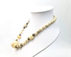 Vintage Tribal Silver Necklace, Betel Nut Beads and Bone Necklace, Signed Statement Necklace With Silver Beads, Vintage Bohemian Necklace - Etsy