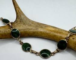Vintage Green Jade Gold Filled Bracelet - Minimal Everyday ...