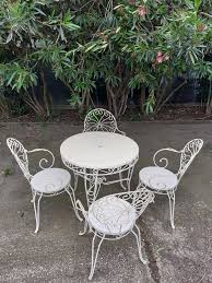Garden Table and Chairs, Set of 4 | Chairish