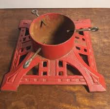 Vintage Antique Cast Iron Christmas Tree Stand Red Heavy Three Screws | eBay