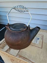 Vintage/Antique Cast Iron Teapot Tea Kettle Pot Swivel Lid 9 ...