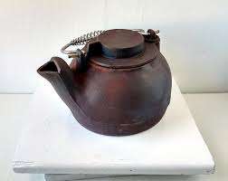 Vintage Cast Iron Kettle, Woodstove Accessory, Water Kettle ...