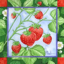 Fruits and vegetable accent tiles - Strawberries - Accent Tile