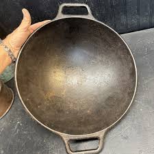 Lodge 14" Cast Iron Wok P14W - Flat Bottom, Loop Handles ...