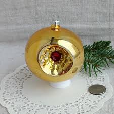 REFLECTOR Vintage Christmas Glass Ornament Indent Balls Xmas ...