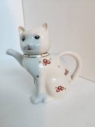 1980s Ceramic White/Pink Floral Beckoning Lucky Teapot 5-1/2" | eBay