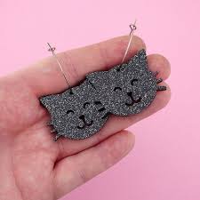 Cat Earrings | Halloween Acrylic Dangle Earrings – KIN & PAR PTY LTD