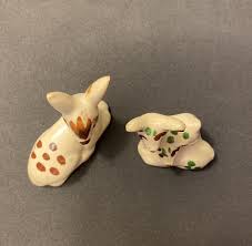 RIO HONDO Set Of 2 Deer & Fawn Figurines 1940's Vintage MCM California Pottery | eBay