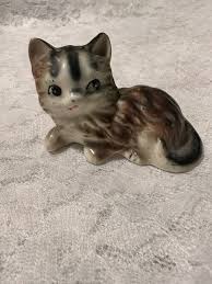 Vintage Porcelain Kitty Cat Figurine Salt Shaker Kitten | eBay