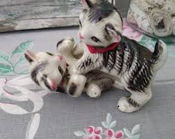 Vintage Ceramic Striped Tabby Cat Figurine Japan - Etsy