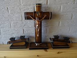 Religious Antique French Wooden Standing Crucifix Pendant ...