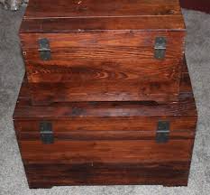 VINTAGE LARGE NESTING HEAVY WOODEN DOVE TAILED CHESTS BOXES ...