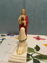 Vintage Plastic Jesus Christ & Kneeling Girl First Communion ...