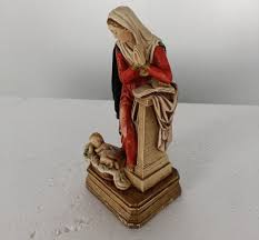 Gorgeous Statue Polychrome Resin Our Lady Madonna Mary ...