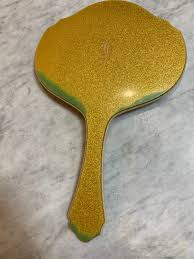 Vintage 1930s Celluloid Silvaleur Goldaleur Hand Mirror, Gold Glitter Bakelite Monogrammed Hand Mirror, Vintage Vanity Decor Accessory - Etsy