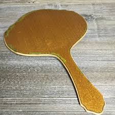 Vintage Green and Brown Sparkled Celluloid Hand Mirror - Etsy