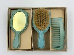 Antique Baby Hair Brush, Comb, and Mirror - Sage | eBay