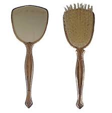 Antique Vanity Set Hair Brush and Hand Mirror Vintage 2 ...