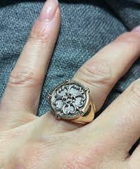 Nabco Signed Coin Stlye 14k and Sterling Ring - Etsy