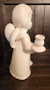 Vintage 13" White Ceramic Angel Double Candle Holder (B) | eBay