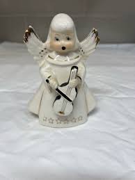 Vtg Chase Japan Hand Painted Porcelain Angel Playing Violin ...