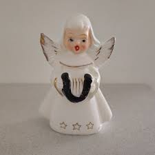 Angel Figurine Stars Harp Vintage Christmas | Mercari