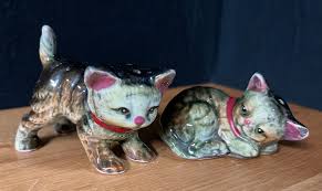 Vintage Tabby Kittens Salt Pepper Shakers Ceramic Frisky and ...