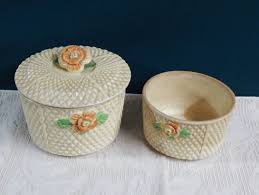 Mid Century Hobnail Dresser Bowls: Floral Vanity Decor, Made ...
