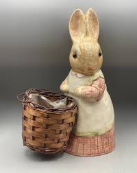 Vintage Hand Painted Mama Rabbit Ceramic Planter Easter ...