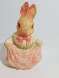 Vintage Lot Of 2 Ceramic Mr & Mrs Bunny Rabbit Figurines ...