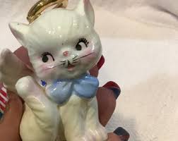 Vintage Napco Cat Angel Figurine - Etsy