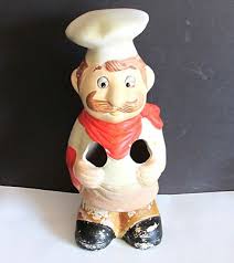 Plaster or Chalkware Chef Cook Coin Bank Figure with Stopper 11" tall FREE SH | eBay